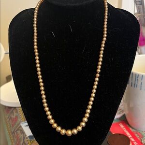 Elegant Gold Pearl Necklace